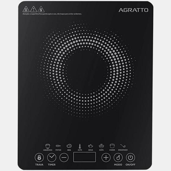 Cooktop Fogão Preto Elétrico 1 Boca Elétrica Portátil 220v AGRATTO