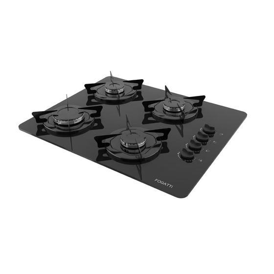 Cooktop 4 Bocas Fogatti Preto - Esmaltado - Gás Bivolt - V400