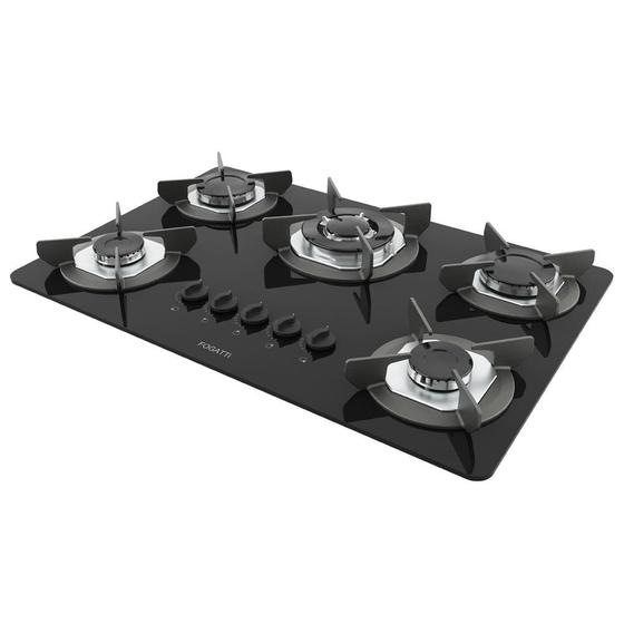 Imagem de Cooktop Fogatti Safe Ferro Fundido 5 Bocas Tripla Chama GLP