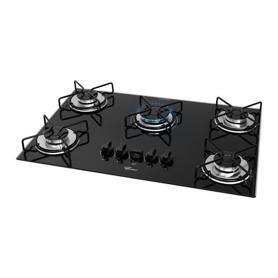 Imagem de Cooktop Gás Fischer 5 Bocas Fitline Trempe Esmaltada Aramado