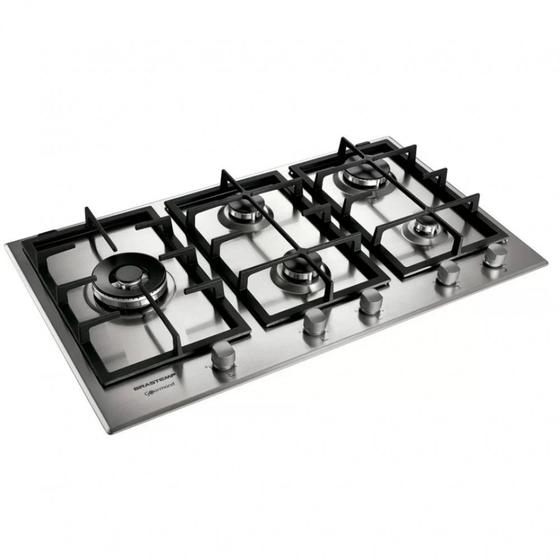 Imagem de Cooktop Gourmand 5 Bocas Gás Inox 90 cm Brastemp BDK90DR