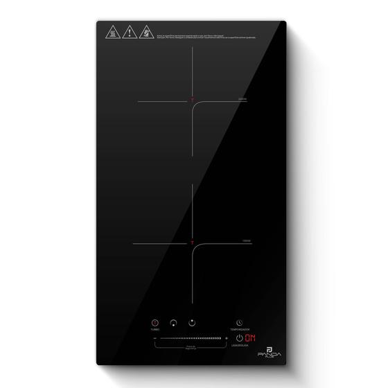 Cooktop Indução 2 Bocas PandaPlus 3500W Preto Turbo 220V Embutir Bancada Vitrocerâmico Touch Trava Segurança - Panda Plus Imagem de Cooktop Indução 2 Bocas PandaPlus 3500W Preto Turbo 220V Embutir Bancada Vitrocerâmico Touch Trava Segurança