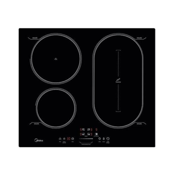 Cooktop Indução Midea 4 Bocas Freezone CFAD42 Preto 220V - Com Painel Touch e 9 níveis de Potência Menor preço em Cooktop Indução Midea 4 Bocas Freezone CFAD42 Preto 220V - Com Painel Touch e 9 níveis de Potência