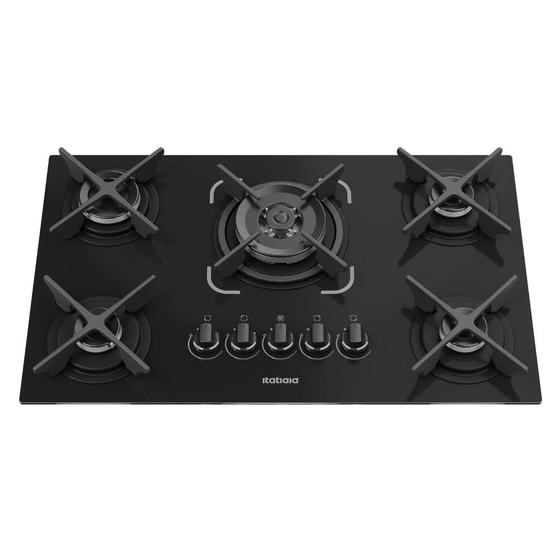 Cooktop 5 Bocas Itatiaia Preto - Itacook Tripla Chama - Elétrico Bivolt Cooktop 5 Bocas Itatiaia Preto - Itacook Tripla Chama - Elétrico Bivolt