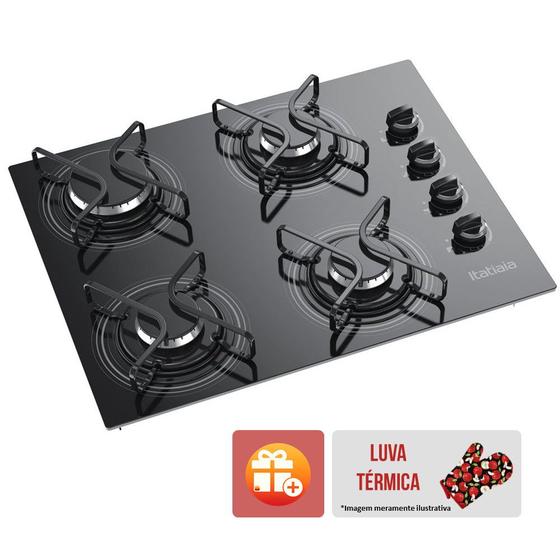 Cooktop Itatiaia 4 Bocas Preto Bivolt (com Luva Termica) Menor preço em Cooktop Itatiaia 4 Bocas Preto Bivolt (com Luva Termica)