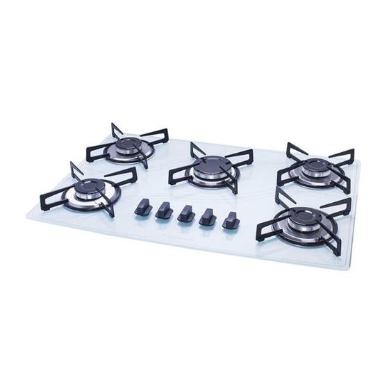Cooktop 5 Bocas Safanelli Branco - Lines - Gás Bivolt - Fcb503