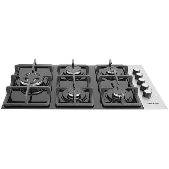 Cooktop Mesa De Vidro E Inox 5Q À Gas FG5335VPIX Suggar Bivolt Menor preço em Cooktop Mesa De Vidro E Inox 5Q À Gas FG5335VPIX Suggar Bivolt