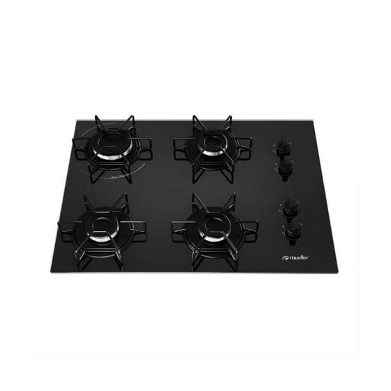 Imagem de Cooktop Mueller 4 Bocas com Queimador Ultra Chama Preto MCG114BG1 - Bivolt