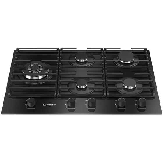 Imagem de Cooktop Mueller 5 Bocas 77cm com Grade Dupla MCG5BM Bivolt