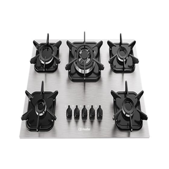 Imagem de Cooktop Mueller 5 Bocas de Alumínio com Queimador Tripla Chama Mcg5bk