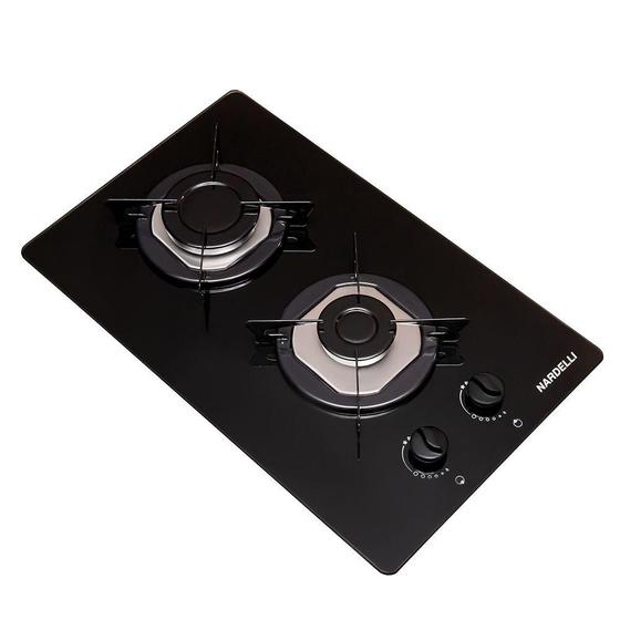 Imagem de Cooktop Nardelli NV2 2 Bocas Flange Inox e Vidro Preto Bivolt 260116969