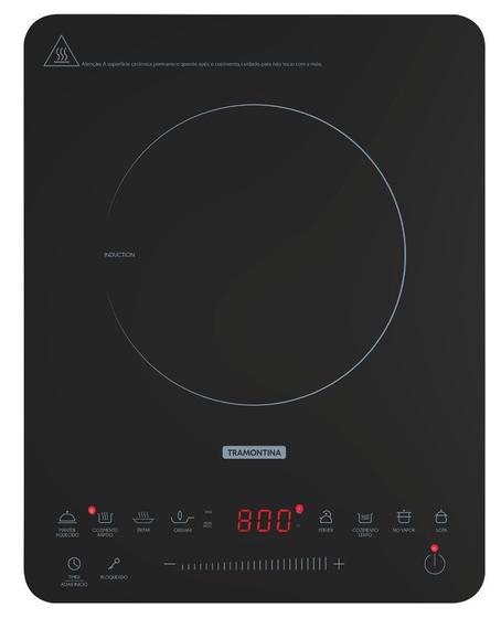 Imagem de Cooktop Portátil 1 Área Elétrico por Indução Vitrocerâmico Slim Touch 220 V Tramontina 94714/132