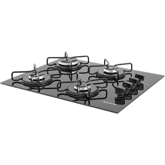 Cooktop Suggar 4 Bocas a Gás GLP Preto FG4004AVP Bivolt Menor preço em Cooktop Suggar 4 Bocas a Gás GLP Preto FG4004AVP Bivolt