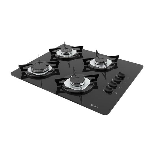 Cooktop 4 Bocas Terim Preto - Gás Bivolt - V400 Cooktop 4 Bocas Terim Preto - Gás Bivolt - V400