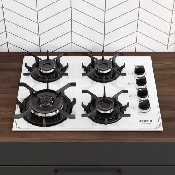 Cooktop Tripla Chama Itatiaia Itamaster 4 Bocas Vidro Temperado Branco