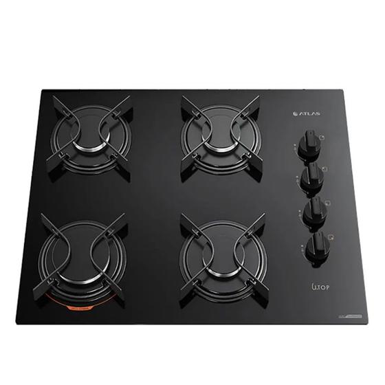 Cooktop U Top 4 Bocas com Mesa de Vidro Atlas Imagem de Cooktop U Top 4 Bocas com Mesa de Vidro Atlas