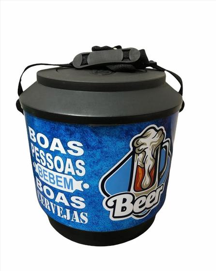 Imagem de Cooler 30 Latas Grande Para Bebidas Azul Conservador Gelado