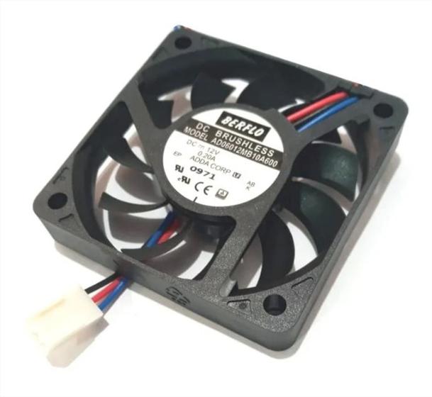 Imagem de Cooler 60x60x10 12v rolamento 0.20 amp - 4000rpm - 16.11 cfm - berflo - ad06012mb10a600 7651