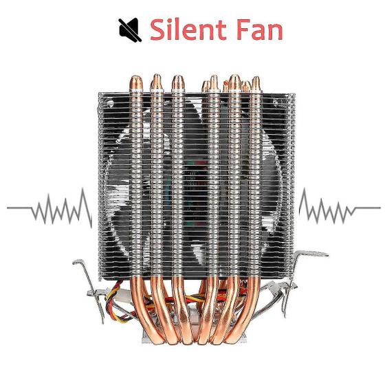 Imagem de Cooler de CPU de Torre Dupla com Ventiladores e Tubo de Calor - Sistema de Refrigeração para Computador