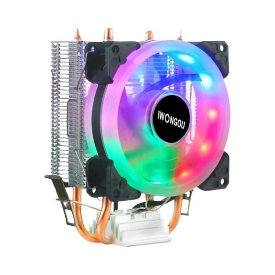 Imagem de Cooler de CPU Intel LGA 2011/1366/1700 e AMD - 3 Pin RGB - 90mm - 2 Heatpipes