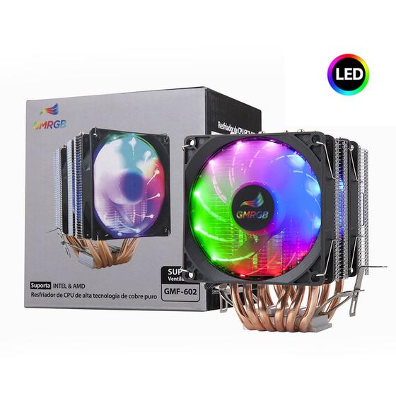 Imagem de Cooler Duplo Com Cobre LED GMRGB INTEL/AMD 4PIN PC Gamer