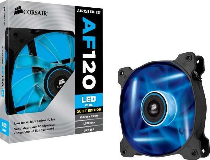 Cooler Fan Corsair AF120 Azul 120mm Quiet Edition Menor preço em Cooler Fan Corsair AF120 Azul 120mm Quiet Edition