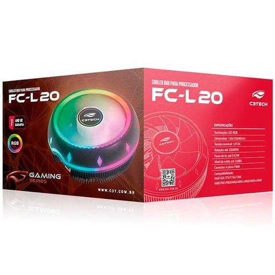 Imagem de Cooler FAN CPU FC-L20RGB C3 TECH Gaming