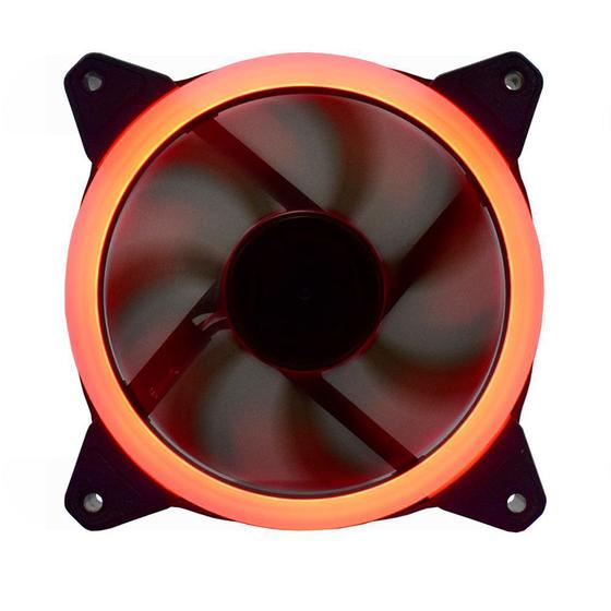 Imagem de Cooler fan led 120mm vermelho k-mex ventoinha gabinete pc