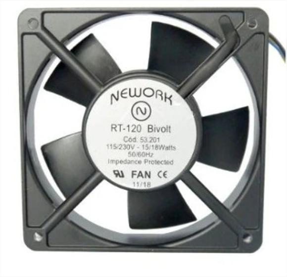 Imagem de Cooler Nework 115/230V RT-120 53.201 120X120X25mm BUCHA RPM: 2400 / 2900 - 4 FIOS S/ CONECTOR