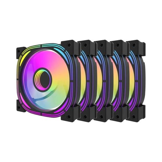 Imagem de Cooler para Gabinete de PC Darkflash INF24 Pro 120mm RGB - 3 Pinos 5V ARGB Sync e 4 Pinos PWM