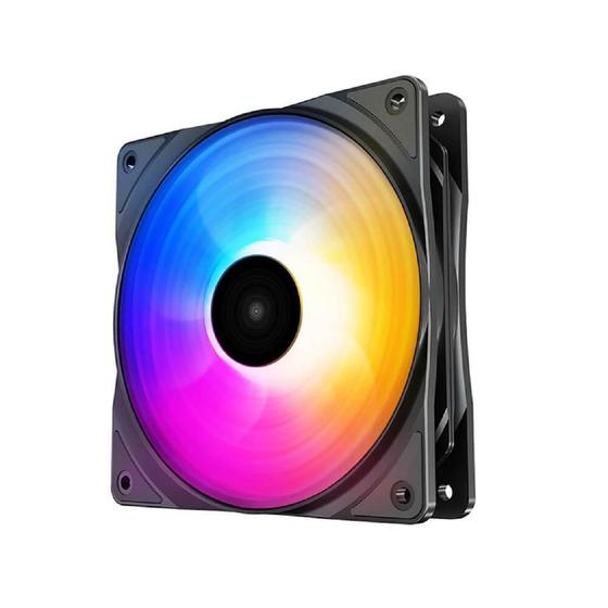 Imagem de Cooler para Gabinete DeepCool RF120 FS, LED Rainbow, 120mm, Preto