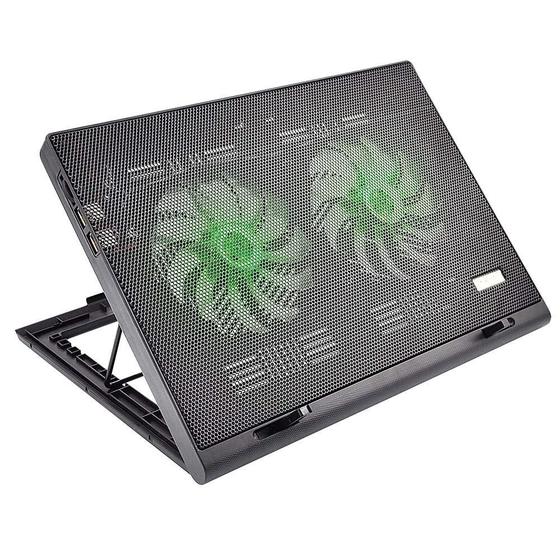 Imagem de Cooler Para Notebook Warrior Power Gamer Led Verde Luminoso - AC267