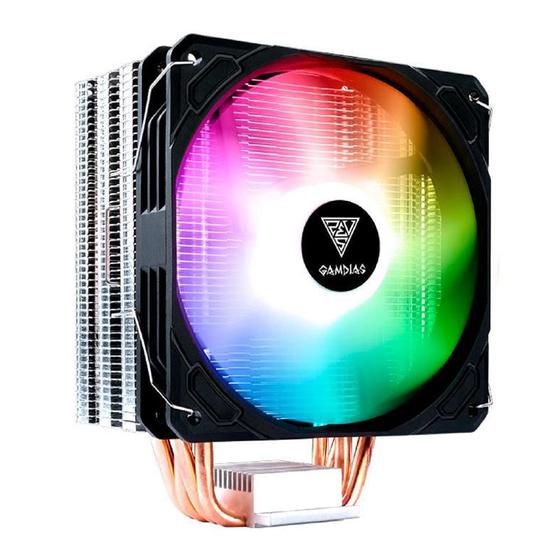 Imagem de Cooler para Processador Gamdias Boreas E1-410, RGB, 120mm, Intel e AMD, Preto