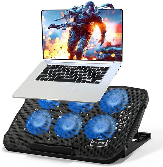 Imagem de Cooler Suporte Base Notebook Gamer Led Refrigeração 6 Fans