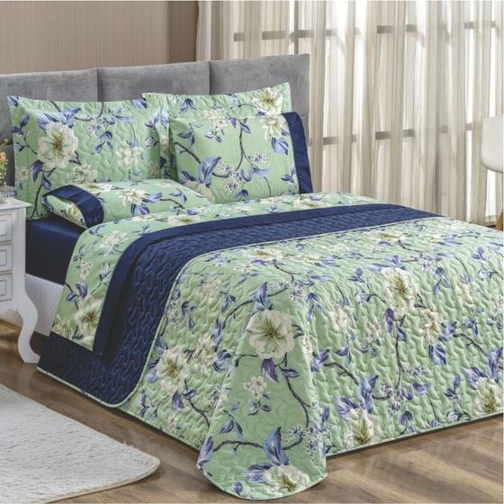 Imagem de Coordenado Cobre Leito Naturale E Lençol Solteiro 5Pç Flower