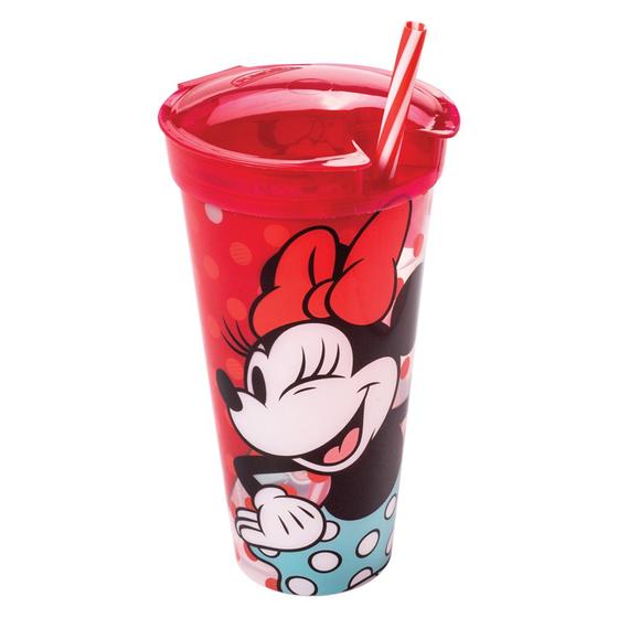 Imagem de Copo 2 em 1 Disney Minnie 540 Ml Com Tampa Com Compartimento