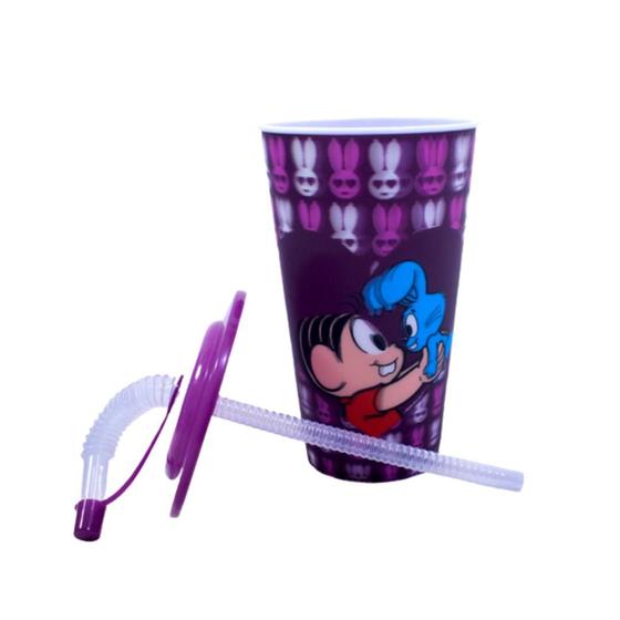 Imagem de Copo 3D Com Canudo Dobrável Mônica 550ml - Tasco Inport