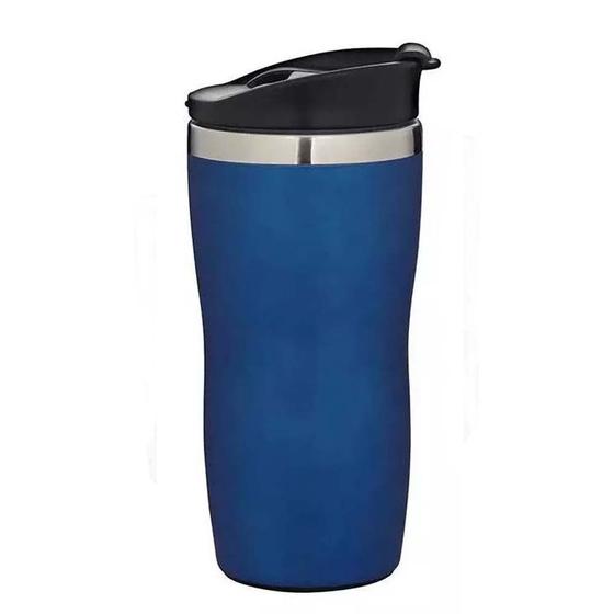 Imagem de Copo Aço Inox Térmico Emborrachado 450 Ml Azul Mor