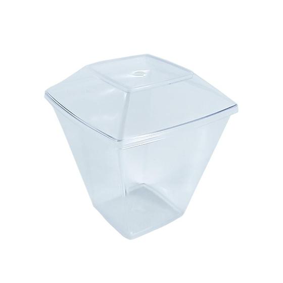 Imagem de Copo Acrílico com Tampa 100 Ml 10 U Transparente Plastilânia