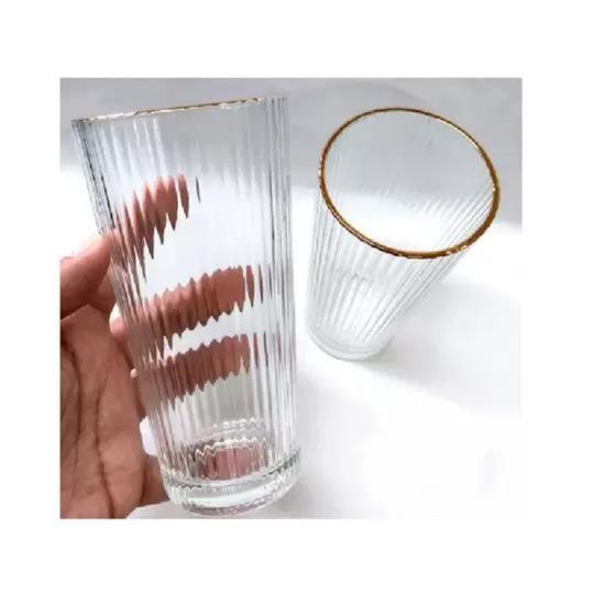 Imagem de Copo Alto 333ml Borda Dourada.