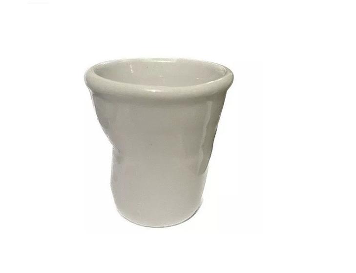 Imagem de Copo Amassado Porcelana 50ml Tequila Shot Dose Café Branco