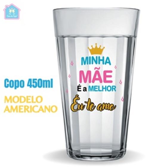 Imagem de Copo Americano 450 ml Personalizado Long Drink Dia das Mães Unitário
