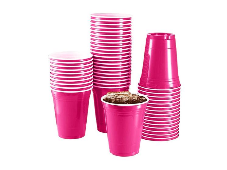 Imagem de Copo Americano Beer Pong Red Cup 400ml C/25un Pink