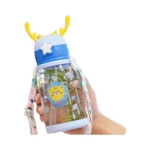 Imagem de Copo Antivazamento Infantil 600ml Com Canudo E Design De Chifre De Desenho Animado Para Crianças Uso