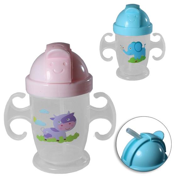 Imagem de Copo baby com tampa e canudo + alca de plastico 200ml