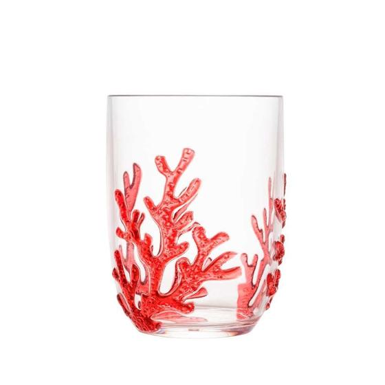 Imagem de Copo Baixo Acrílico Coral Vermelho 465ml Bon Gourmet