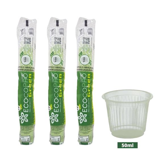 Imagem de Copo Biodegradável 50Ml Ecocoppo Green 100Un Kit 3