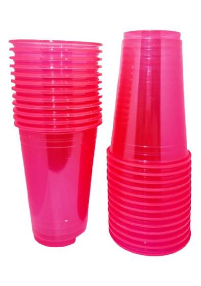 Imagem de Copo Biodegradável Crystal Drink 300ml Rosa Neon - 25 unid