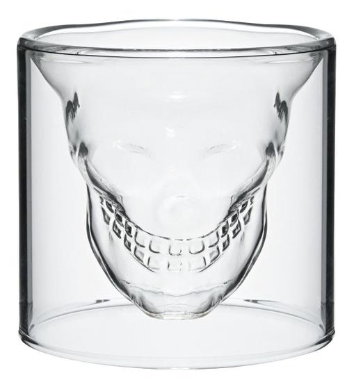 Imagem de Copo Borosilicato Parede Dupla Caveira Café Whisky 2 Un 25ml