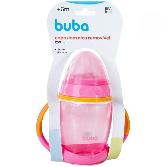 Imagem de Copo Buba 250ml c/ Alça Removível 6m+ Rosa 12635